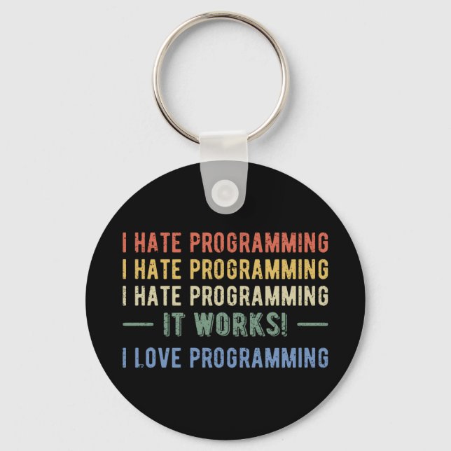 Chaveiro Odeio Programação - Programador Engraçado I (Frente)