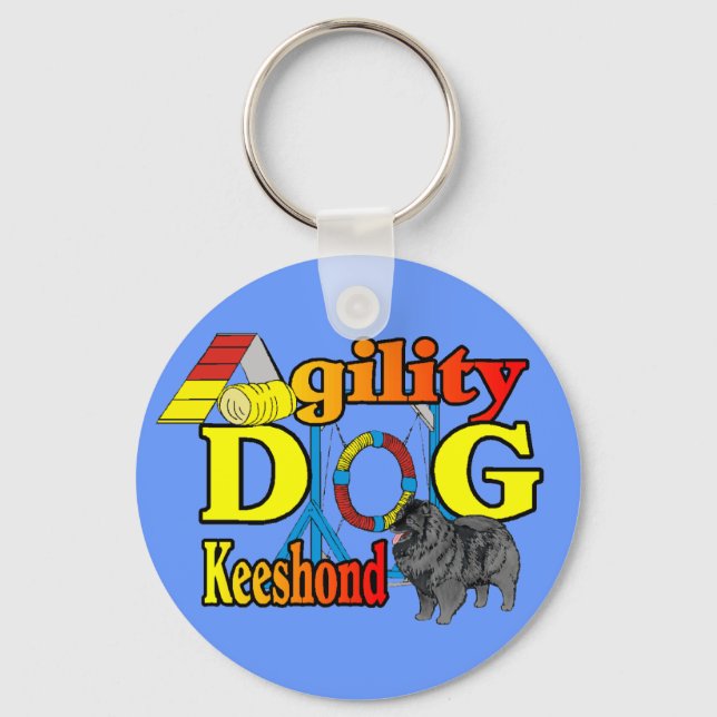 Chaveiro Ofertas de agilidade de Keeshond (Frente)