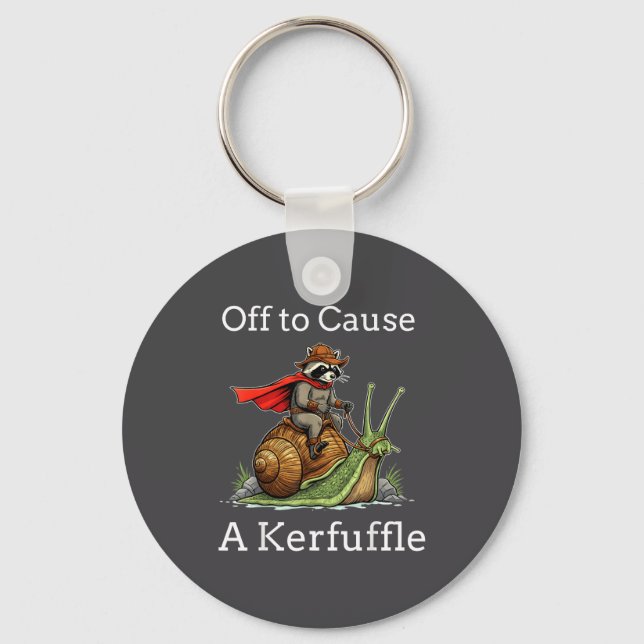 Chaveiro Off To Cause A Kerfuffle Raccoon Whimsical Wizard  (Frente)