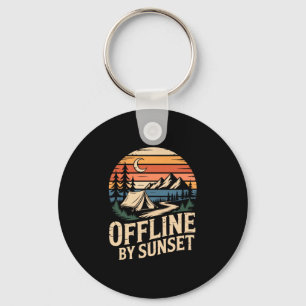 Chaveiro Offline ao pôr do sol aventura de camping retrô na