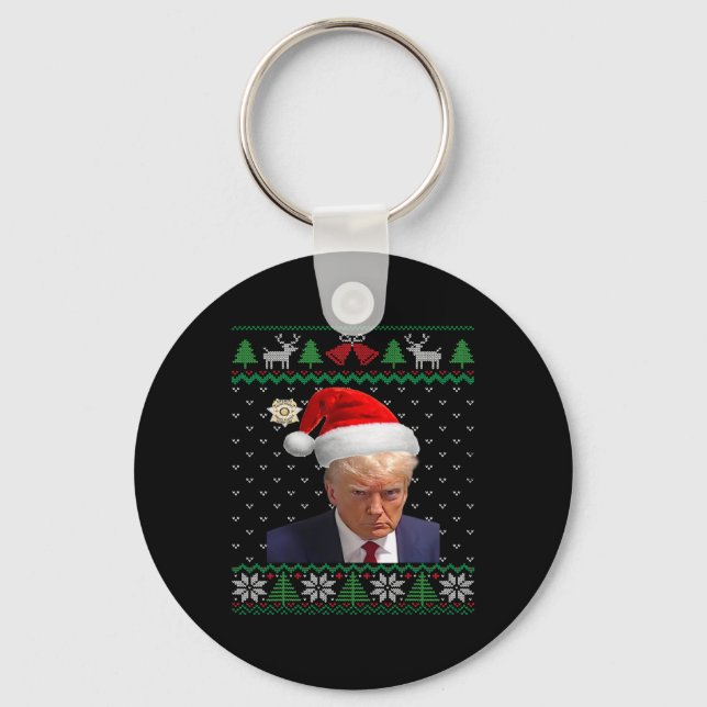Chaveiro Oficial Donald Trump Mug Shot No Natal Feio (Frente)