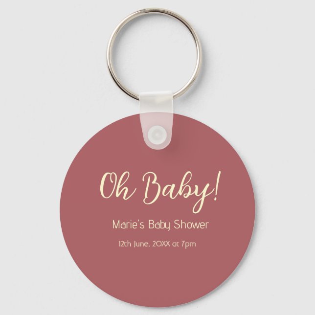 Chaveiro oh baby revelação nome data maron simples minimal  (Frente)