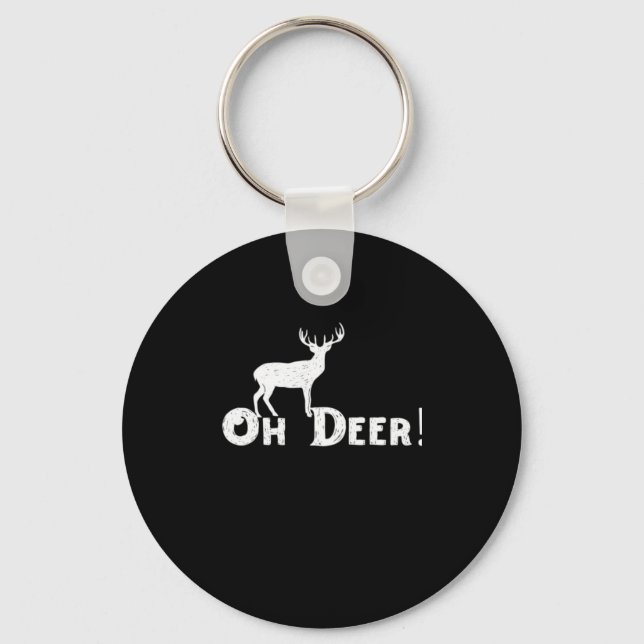 Chaveiro Oh Deer Estilo Gráfico Limpo (Frente)