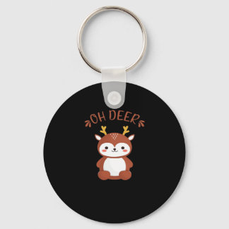 Chaveiro Oh Deer Kawaii Deer Estilo de Arte Divertido