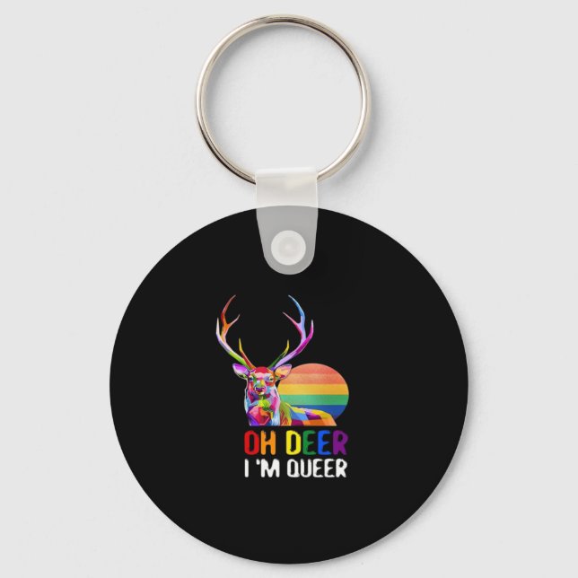 Chaveiro Oh Deer Queer Minimal Modern Style Keychain (Frente)