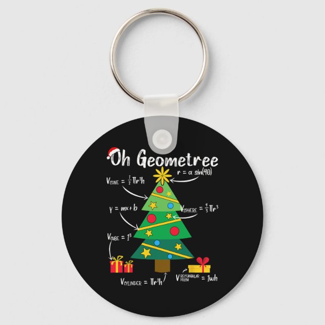 Chaveiro Oh geometria geométrica da árvore de natal diverti (Frente)