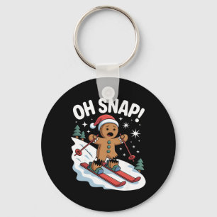 Chaveiro Oh Snap Biscoito de Gengibre Esquiador Natal Esqui