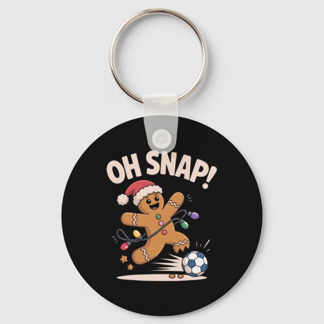 Chaveiro Oh Snap Biscoito de Natal Futebol Engraçado Natal  (Frente)