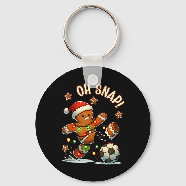 Chaveiro Oh Snap Homemem de Biscoito de Natal Futebol  (Frente)