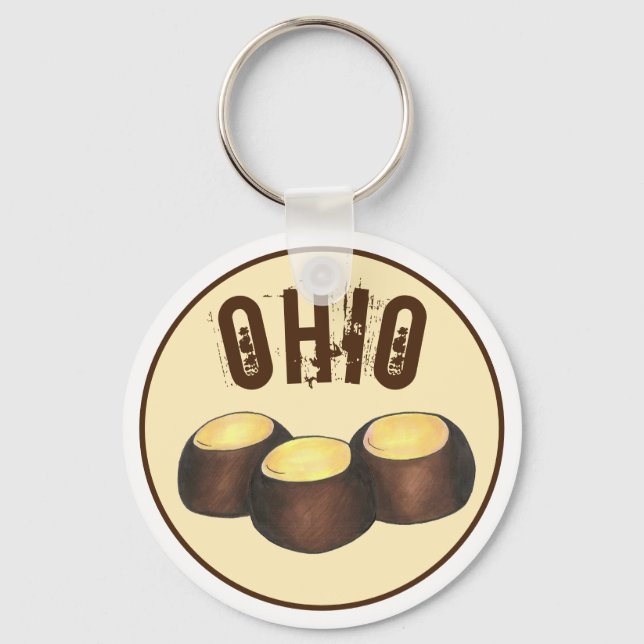 Chaveiro Ohio OH Peanut Butter Buckeye Buck Eye Nut Candy (Frente)