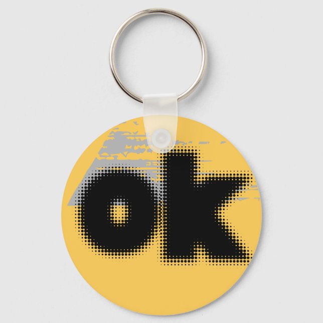 Chaveiro OK Vibes - Simples e Negrito" (Frente)