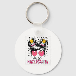 Chaveiro Olá Meninas de Kindergarten Coque Desarrumado de V