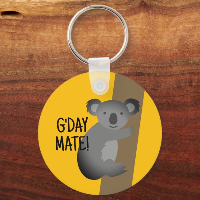 Chaveiro Olá, parceiro nome do desenho do ursinho koala aus (Frente)