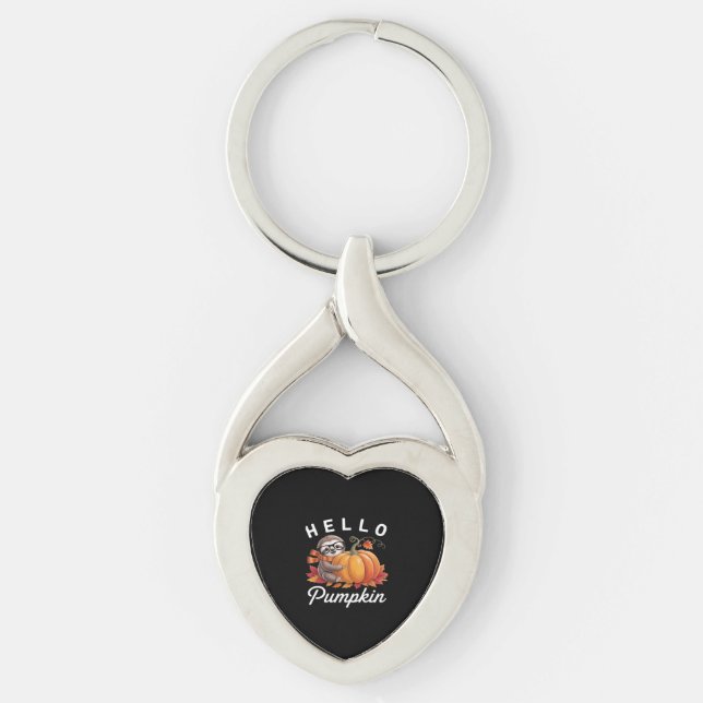 Chaveiro Olá Pumpkin - Folhas de outono bonitas Folhas de o (Frente)