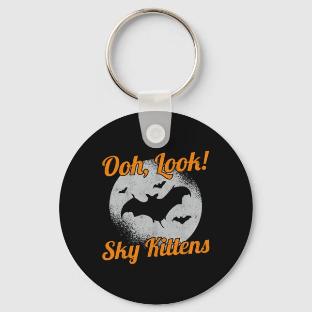Chaveiro Olha, Gatinhos Céus Bat Halloween Bats (Frente)