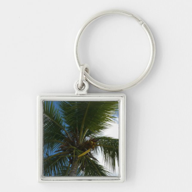Chaveiro Olhando para a natureza tropical da árvore de palm (Frente)