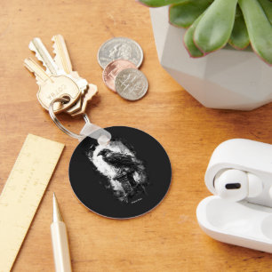 Chaveiro Olhar Abissal Caveira de Corvo de Metal Pesado