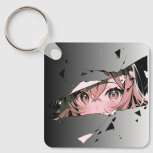 Chaveiro Olhar de Menina de Anime Estilhaçado Estética