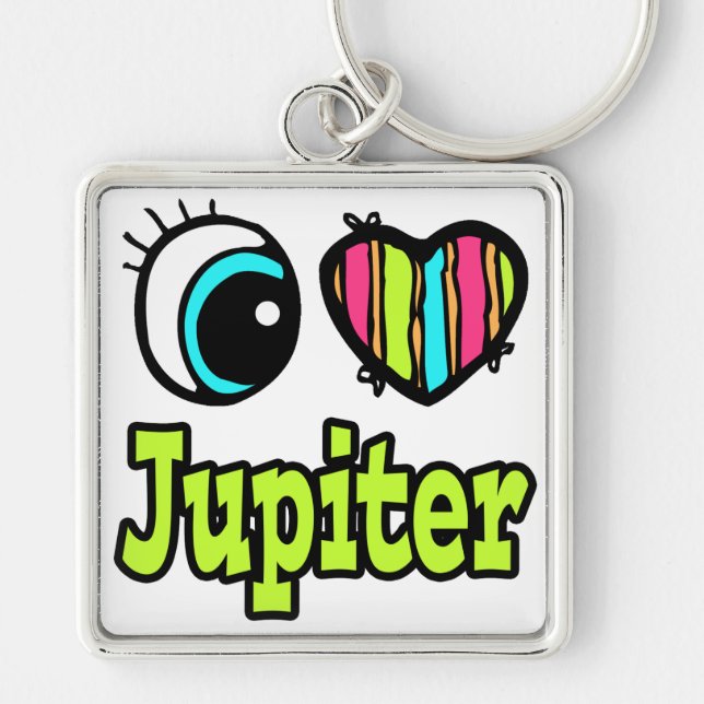 Chaveiro Olho Brilhante Coração Eu Amo Júpiter (Frente)