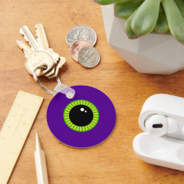 Chaveiro Olho Verde Engraçado e Monstro Roxo