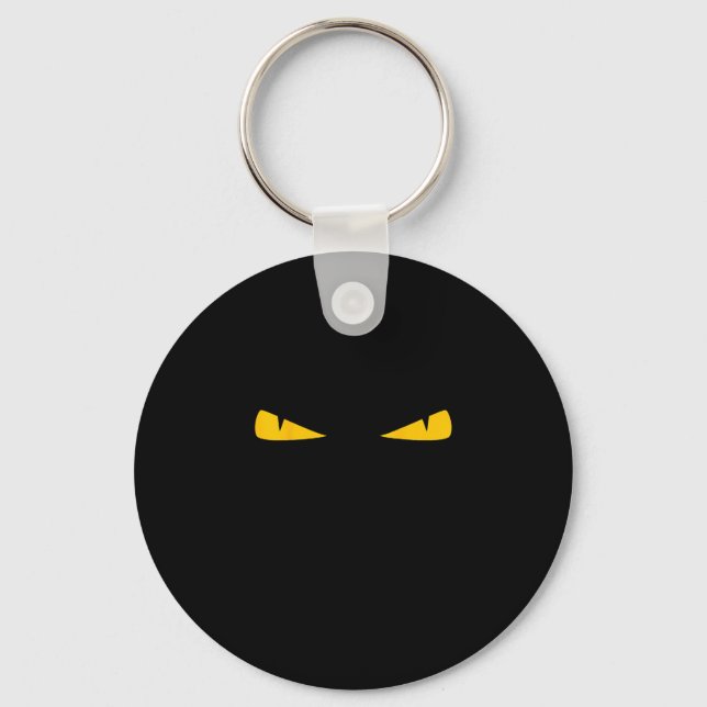 Chaveiro olhos amarelos assustadores de gato (Frente)