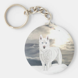 Chaveiro Olhos azuis, Rouco branco, em neve