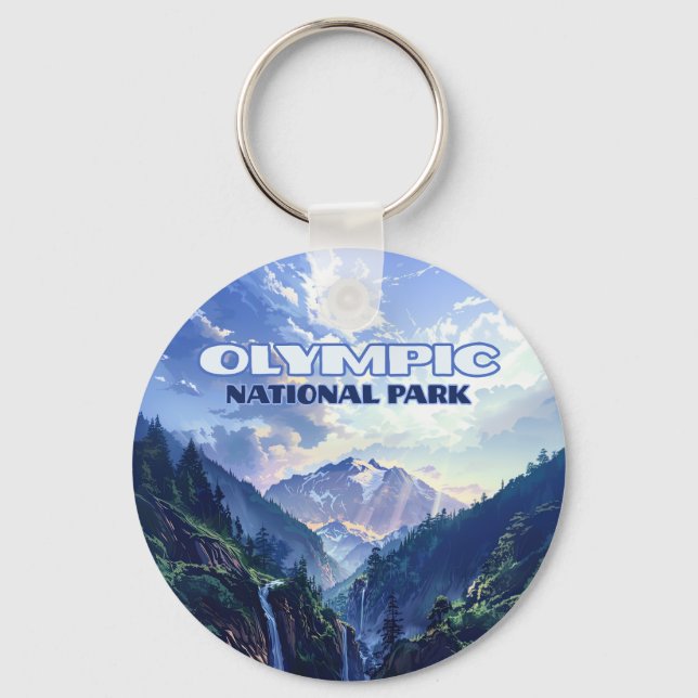 Chaveiro Olimpiadas National Park Washington Mounts Vintage (Frente)