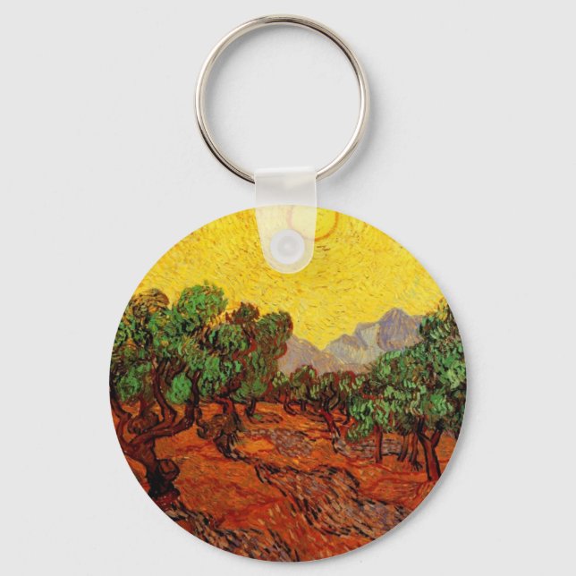 Chaveiro Oliveiras com céu amarelo e sol (Frente)