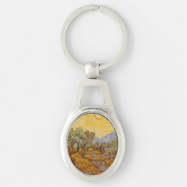Chaveiro Oliveiras de Van Gogh Sol Amarelo Céu (Frente)