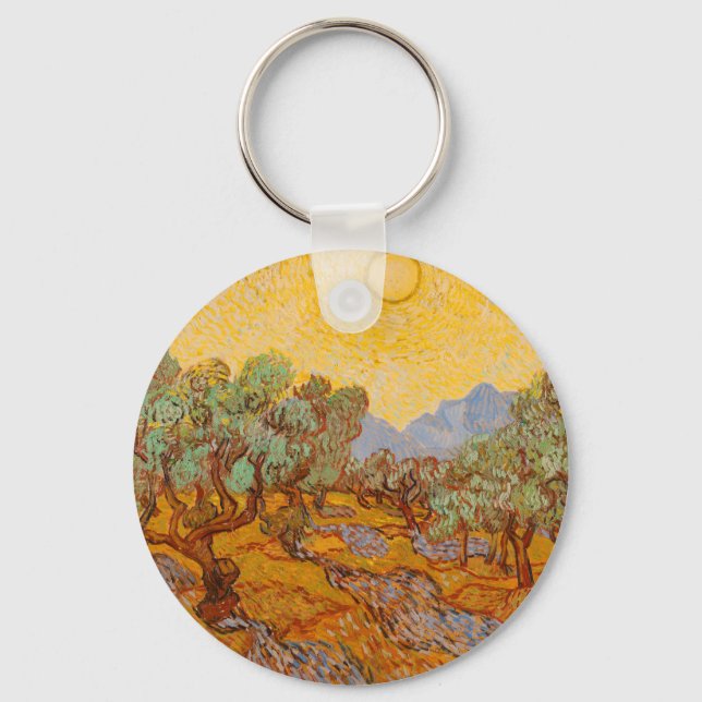 Chaveiro Oliveiras de Van Gogh Sol Amarelo Céu (Frente)