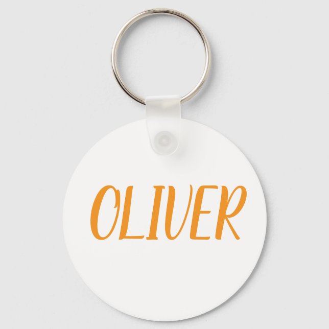 Chaveiro Oliver name Metal ring keychain (Verso)