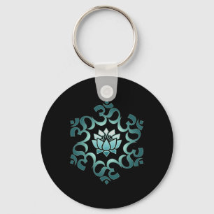 Chaveiro Om, Mantra, Símbolo, Mandala, Flor de Lótus, Budis