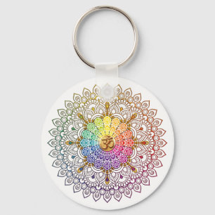 Chaveiro Om Rainbow Mandala