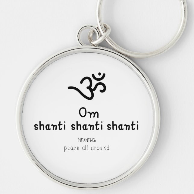 Chaveiro Om Shanti Shanti Shanti - sanskrit quote (Frente)