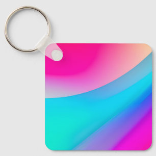 Chaveiro Ombre pastel abstrato aquarela rosa azul
