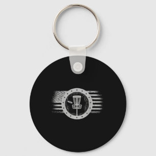 Chaveiro On Back Cool Disc Golf Sport EUA Grunge Flag - Dis