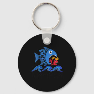 Chaveiro Onda Azul 2024 Peixes Engraçados Comem Pequeno Tru