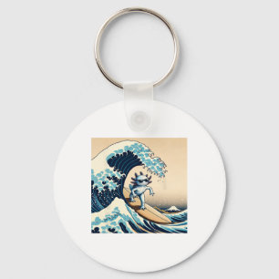 Chaveiro Onda de Surf Axolote Amor Divertido Anime Lagarto