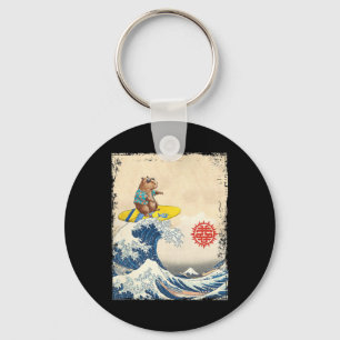 Chaveiro Onda Grande Japonesa Fofa Kanagawa Surfando Capyra