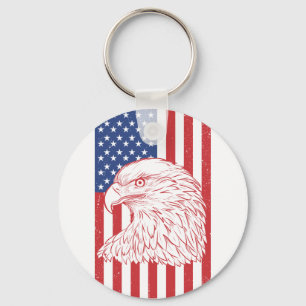 Chaveiro Onda Patriótica Design de Bandeira Americana
