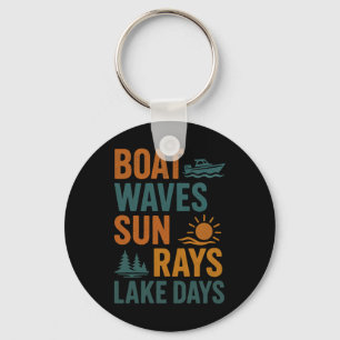 Chaveiro Ondas de Barco Raios de Sol Dias de Lago Verão Ret