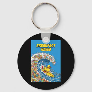 Chaveiro Ondas de Café da Manhã Humor Pato Surfista Surfand