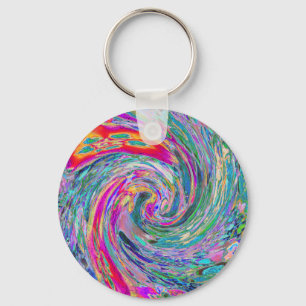 Chaveiro Ondas de Cores Psicodélicas Florais Abstratas em A