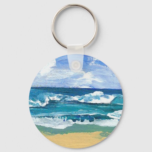 Chaveiro Ondas marítimas em jogo - CricketDiane Ocean Art (Frente)