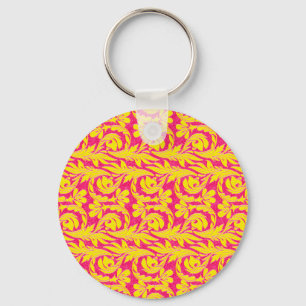 Chaveiro Ondas Metálicas Amarelo-Rosa