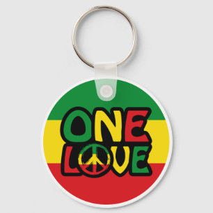 Chaveiro One Love, Reggae design com cores reggae