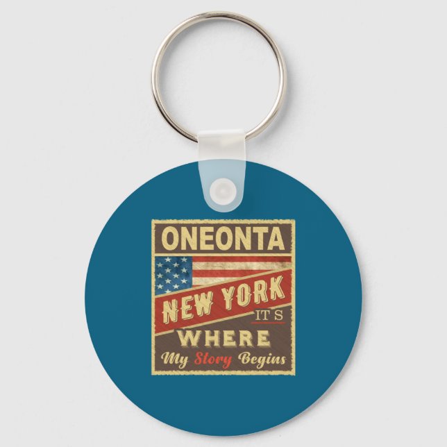 Chaveiro Oneonta Ny É Onde Minha História Começa _1  (Frente)