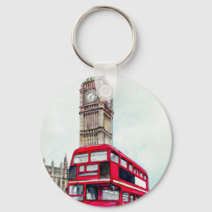 Chaveiro Ônibus e Big Ben de Londres