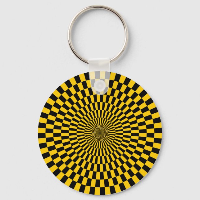 Chaveiro Op Art - âmbar e preto (Frente)