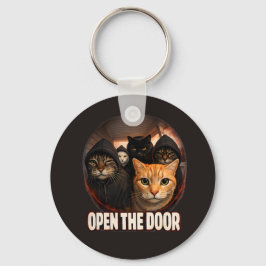 Chaveiro "Open The Door" Funny Cats in Hoodies Keychain